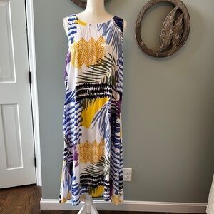 Multicolor Sleeveless Maxi Dress Chico's size 3